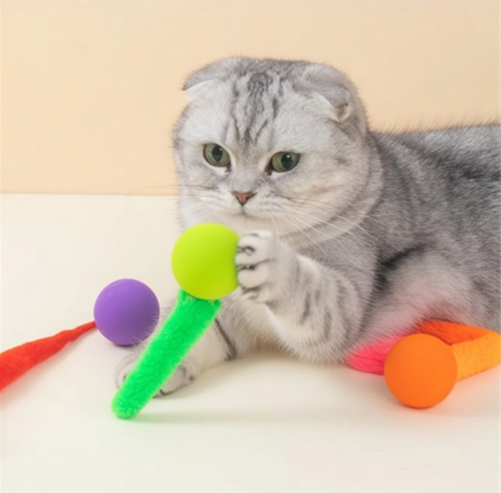 Creawel® 🐱 Flauschige, wackelige Hüpfbälle – Das ultimative interaktive Katzenspielzeug 🕊️