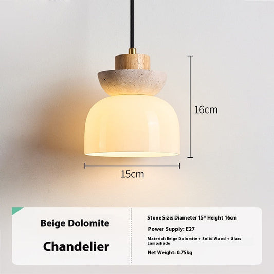 Japanese Style Bedroom Bedside Small Droplight Log Cream Style