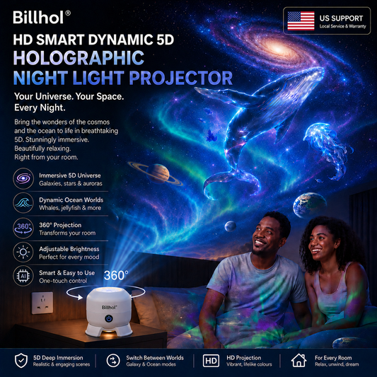🔥Last day 70%off丨Billhol® Night Light Projector — Smart 5D Holographic Starry Sky & Ocean Projector 🌠🔴